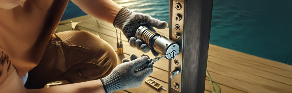 Karamürsel Sarıkum çilingir, deniz kenarındaki yazlık ve konutlar için tuzlu havaya ve neme dayanıklı paslanmaz barel montajı ve kilit tamiri yapıyor.